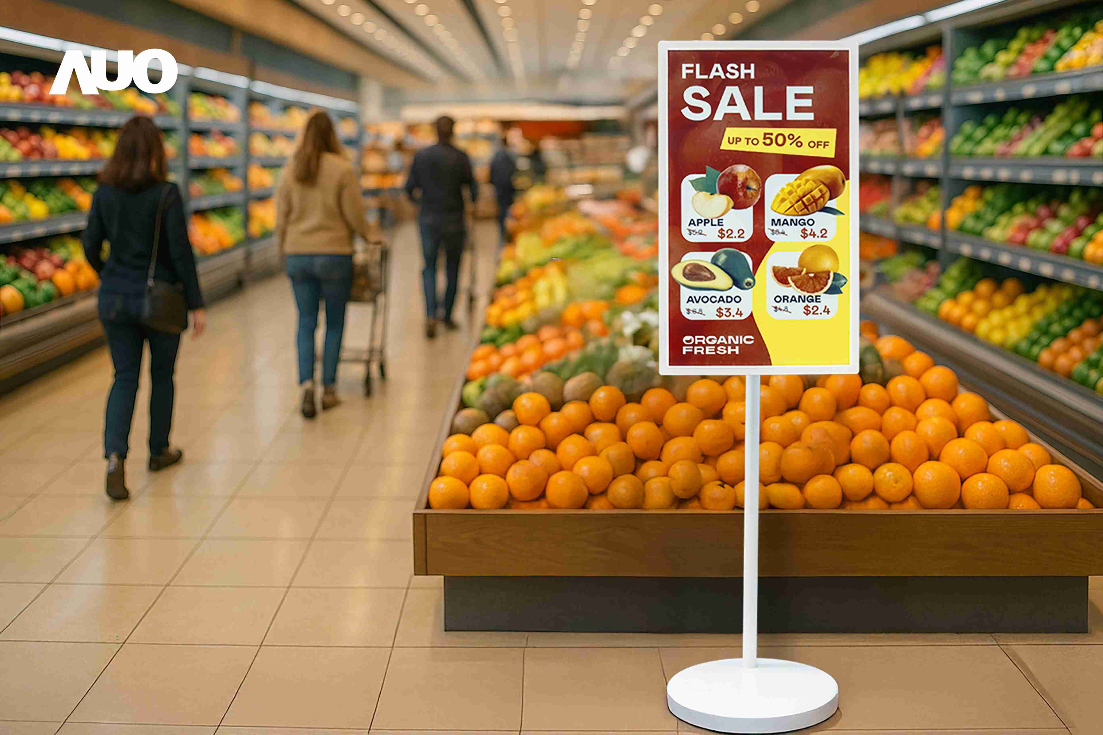 达擎首亮相低功耗、、全彩的〝aecoPost电子纸解决方案〞，，，，仅在更新画面时需要微量的电力驱动，，，无需布建电线的便捷设计，，使其可灵活应用、、随意置放，，，并可透过云端或行动装置app，，轻松管理及排程广告内容，，，晋升店头营销利器。。。。